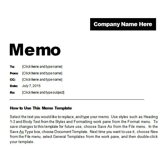confidential memo template