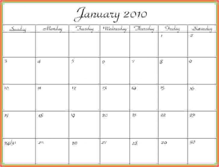 microsoft word 2014 monthly calendar template
