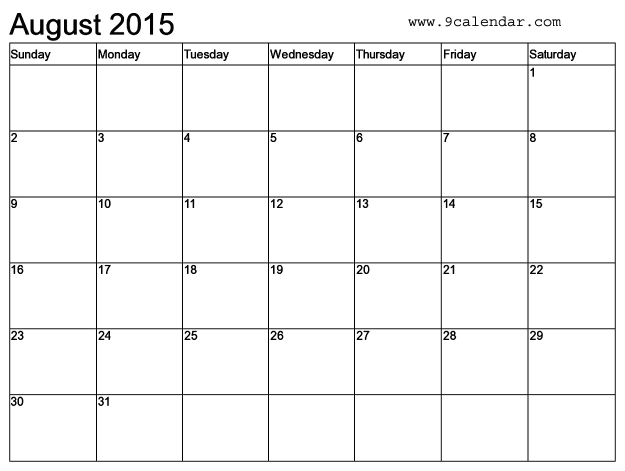 Microsoft Word 2015 Calendar Template Monthly Microsoft Word 2015 Monthly Calendar Template Printable