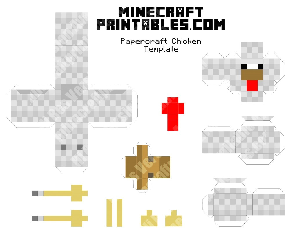 3d printable minecraft chicken template