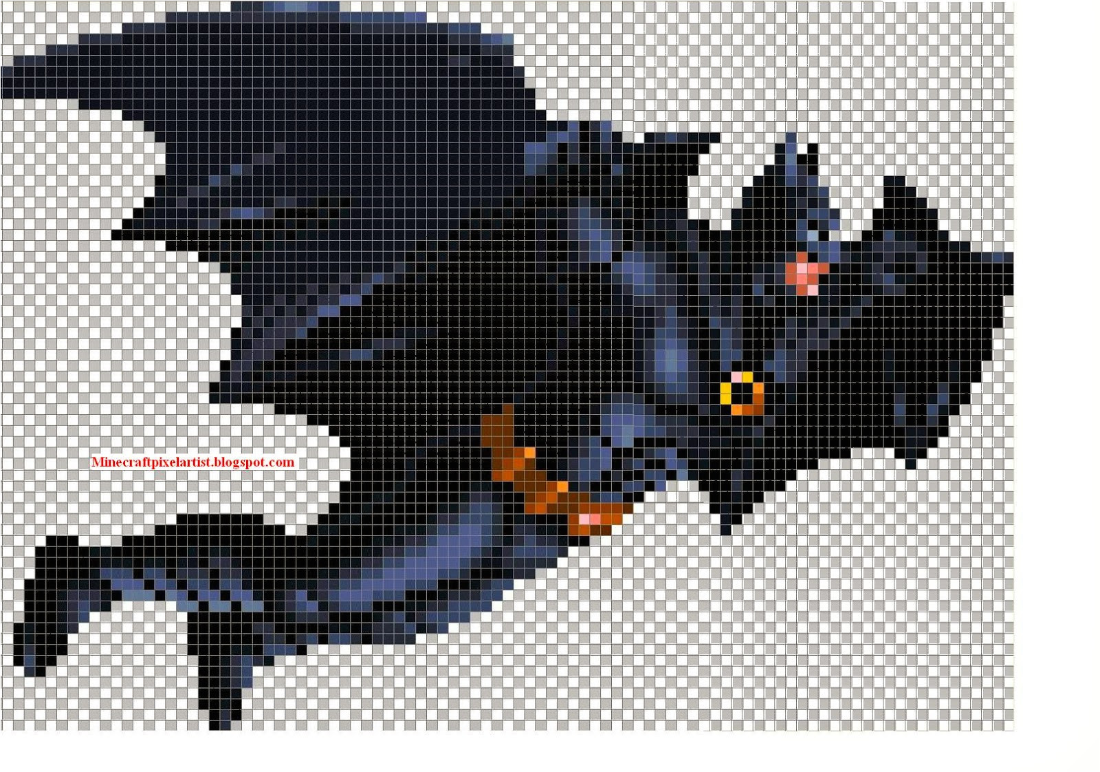 batman minecraft pixel art template and