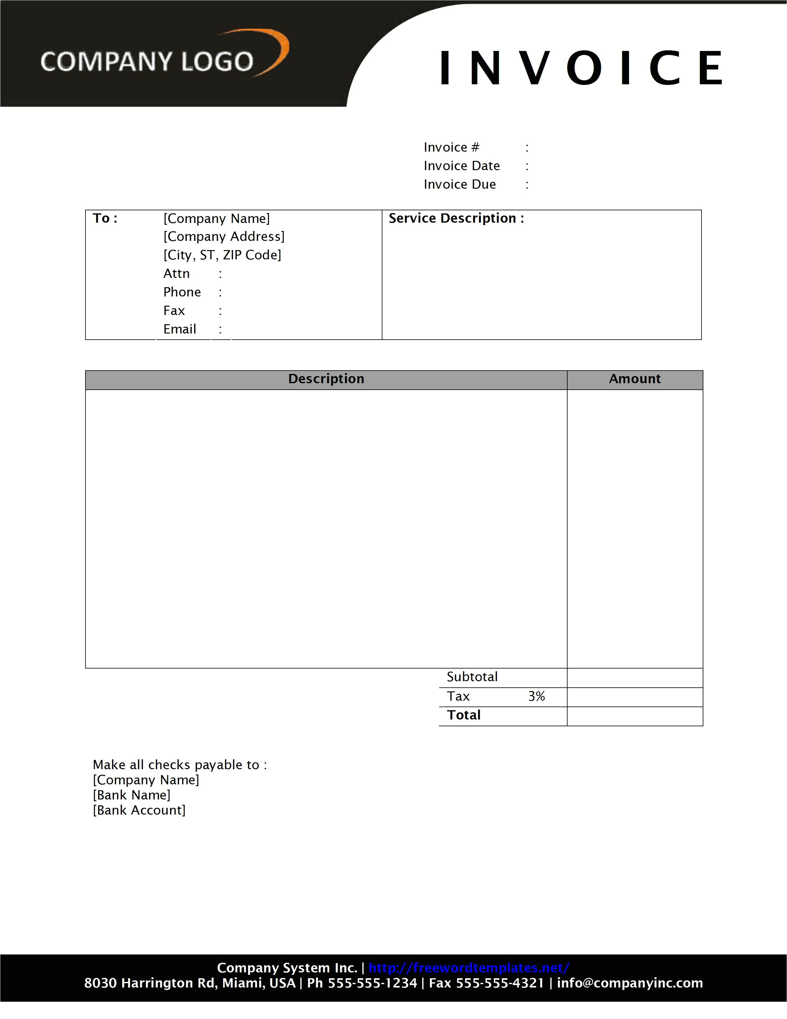 invoice template word 2010 853