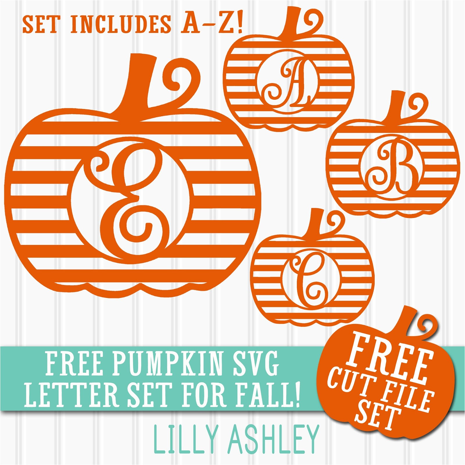 free pumpkin svg letter set