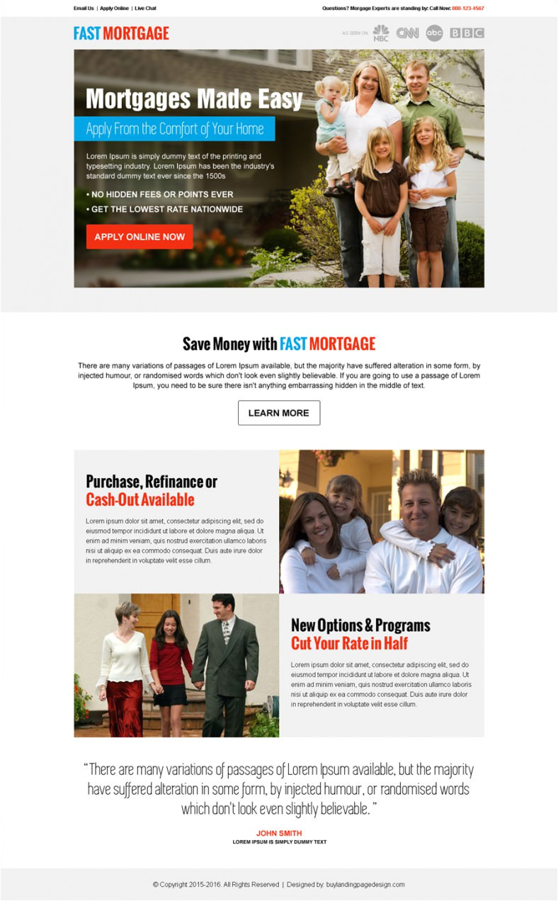 mortgage landing page template