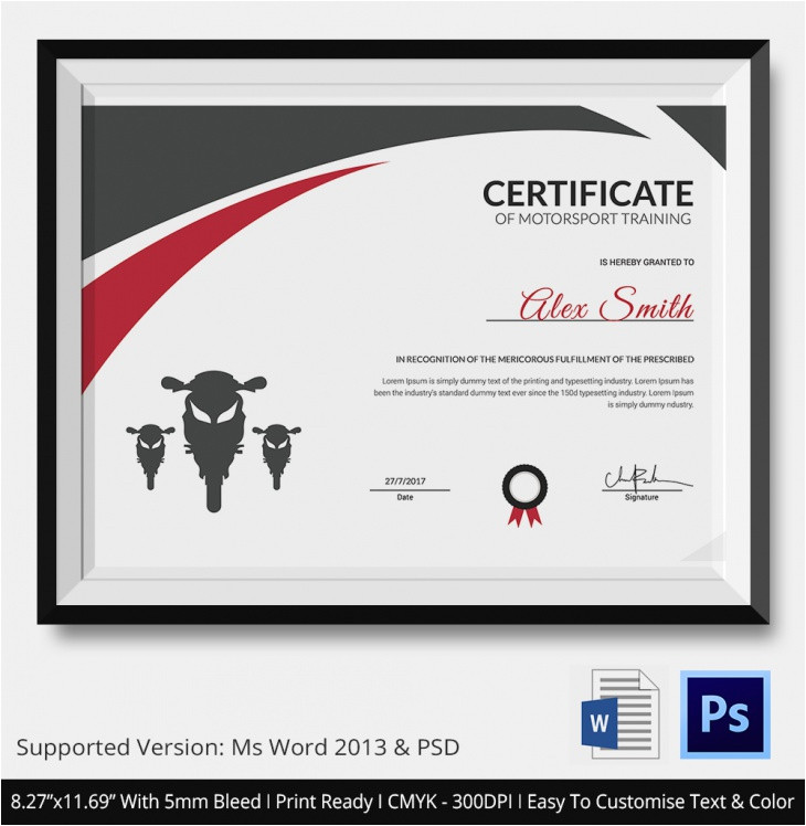 motosport certificate