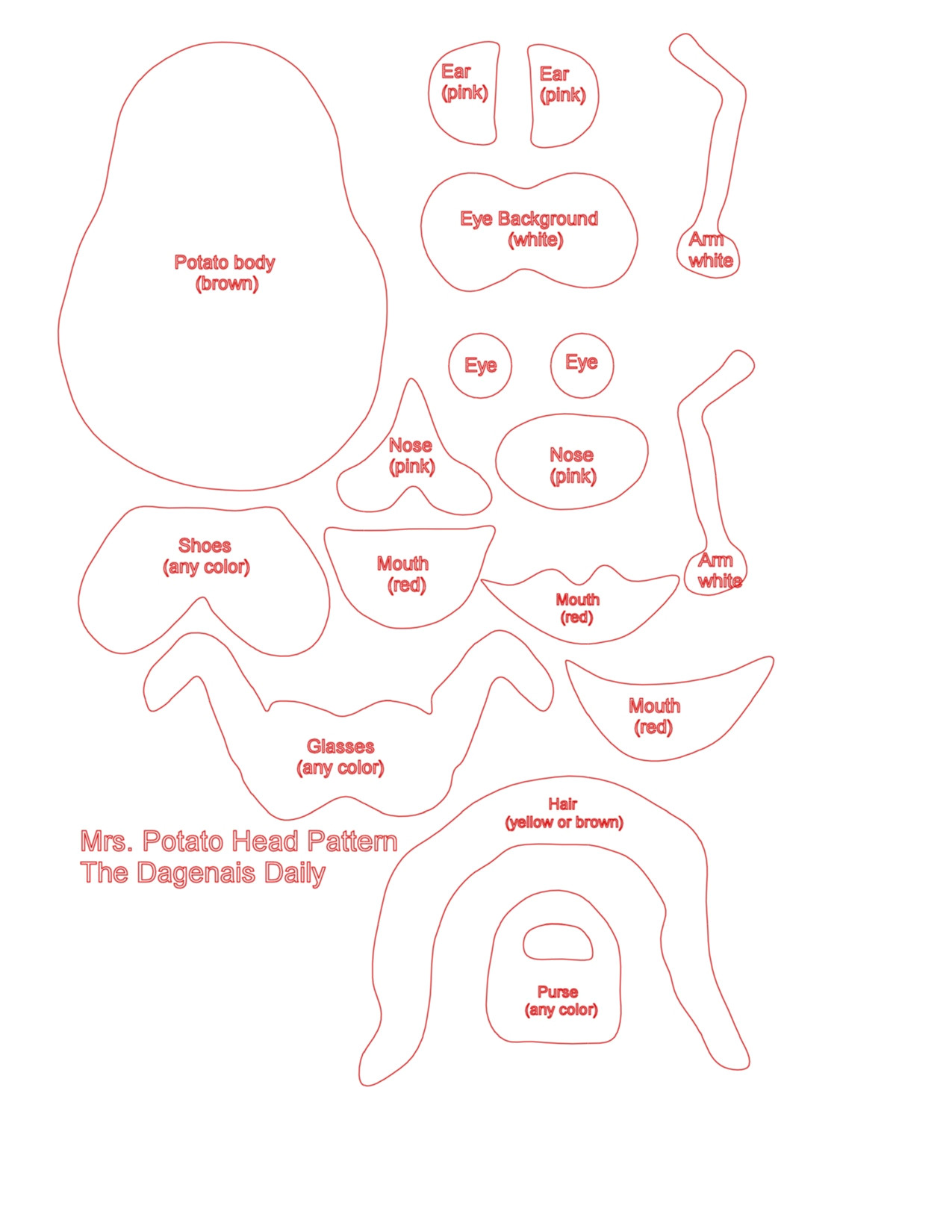 Mr Potato Head Felt Template 1 Mr Potato Head Felt Template Wp Images Car Drawing Post 17