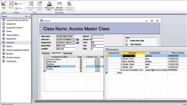 microsoft access student database templates 582
