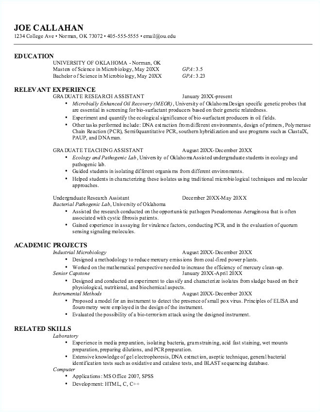 msl resume sample