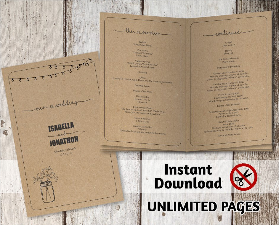 printable wedding ceremony book template