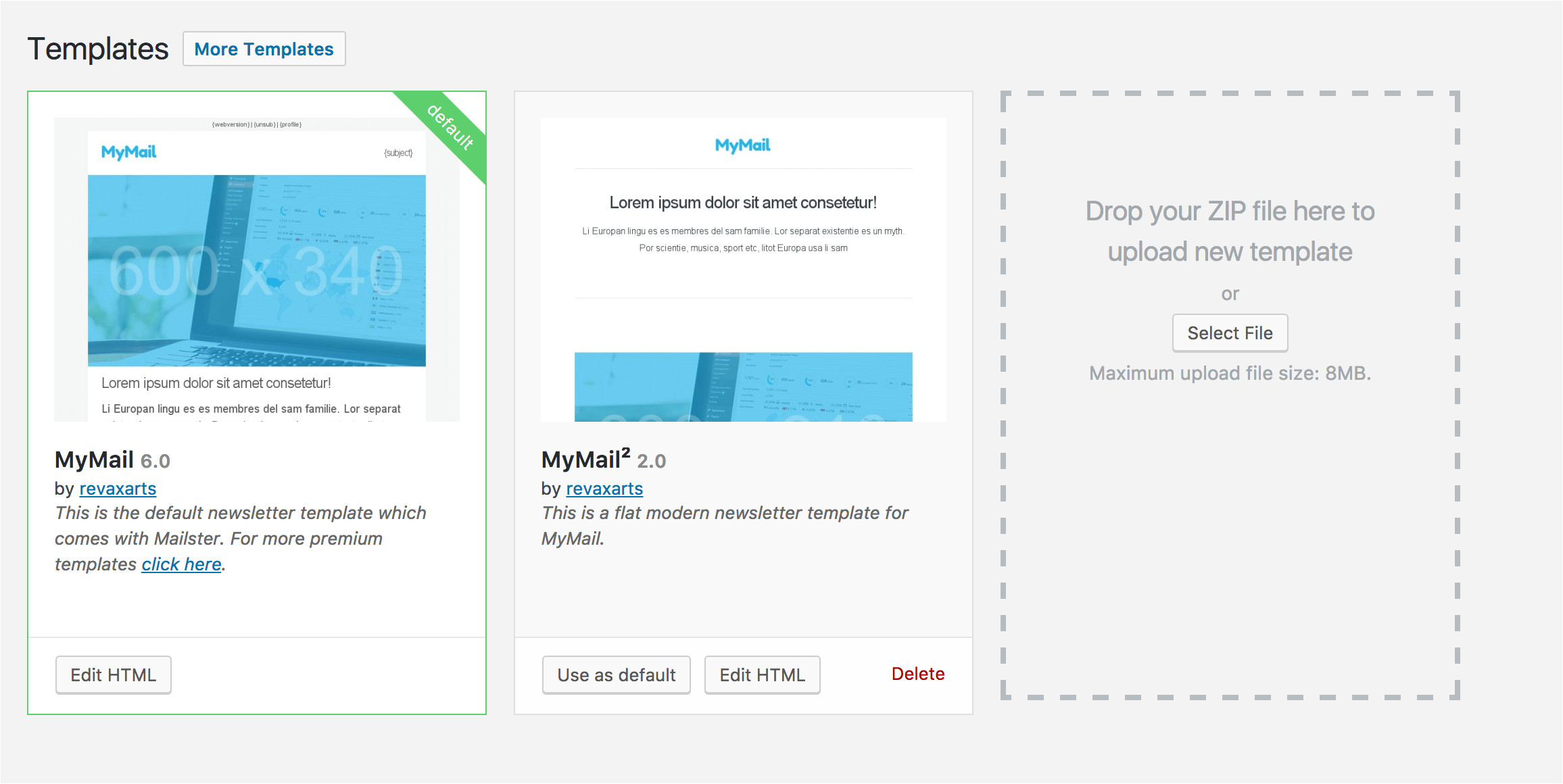 mymail newsletter templates