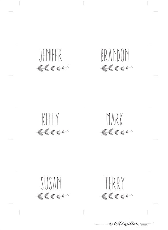 free printable wedding table name templates