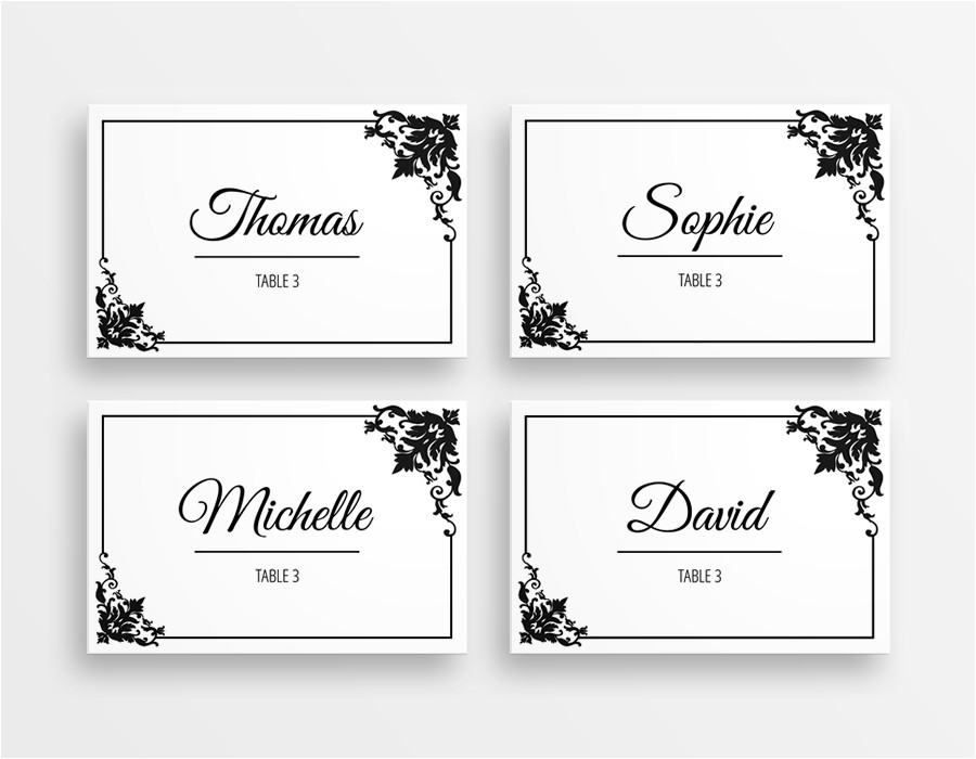 Name Cards For Tables Template Williamson ga us