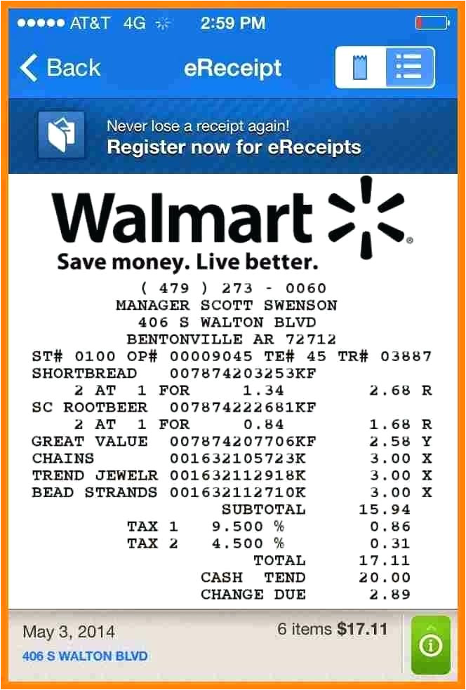 walmart receipt template