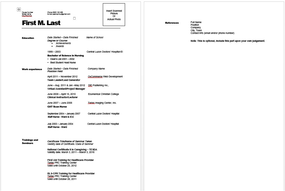 Ng Include Ng Template Paano Gumawa Ng Resume Sample Template Halimbawa Ng Resume