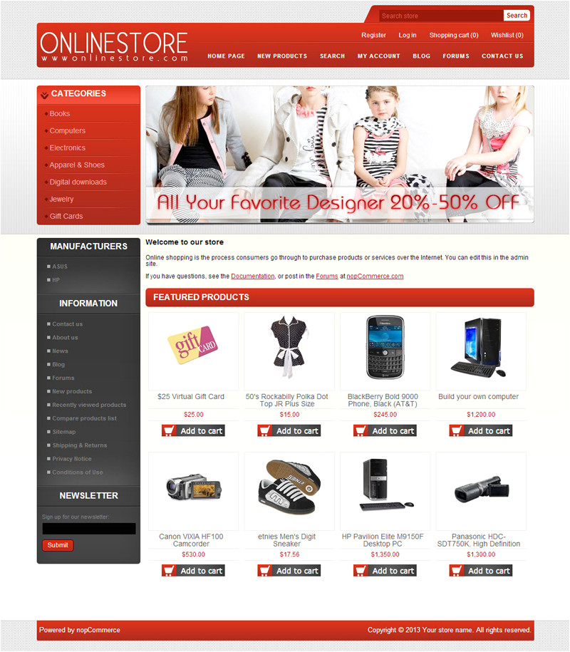Nop Commerce Templates Free Templates for Nopcommerce