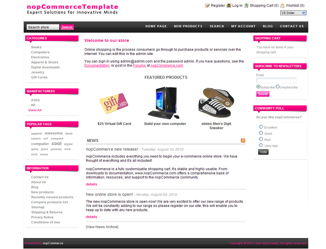 Nopcommerce Free Templates Free Nopcommerce 2 65 Templates