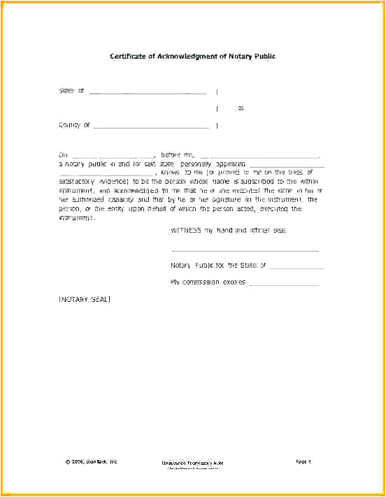 notary acknowledgement template