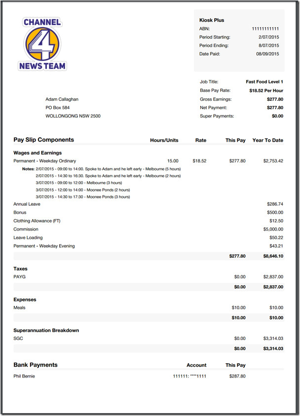nsw payslip template