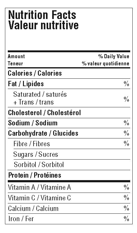 blank nutrition facts pdf