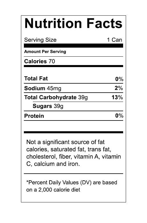 vector food nutrition label