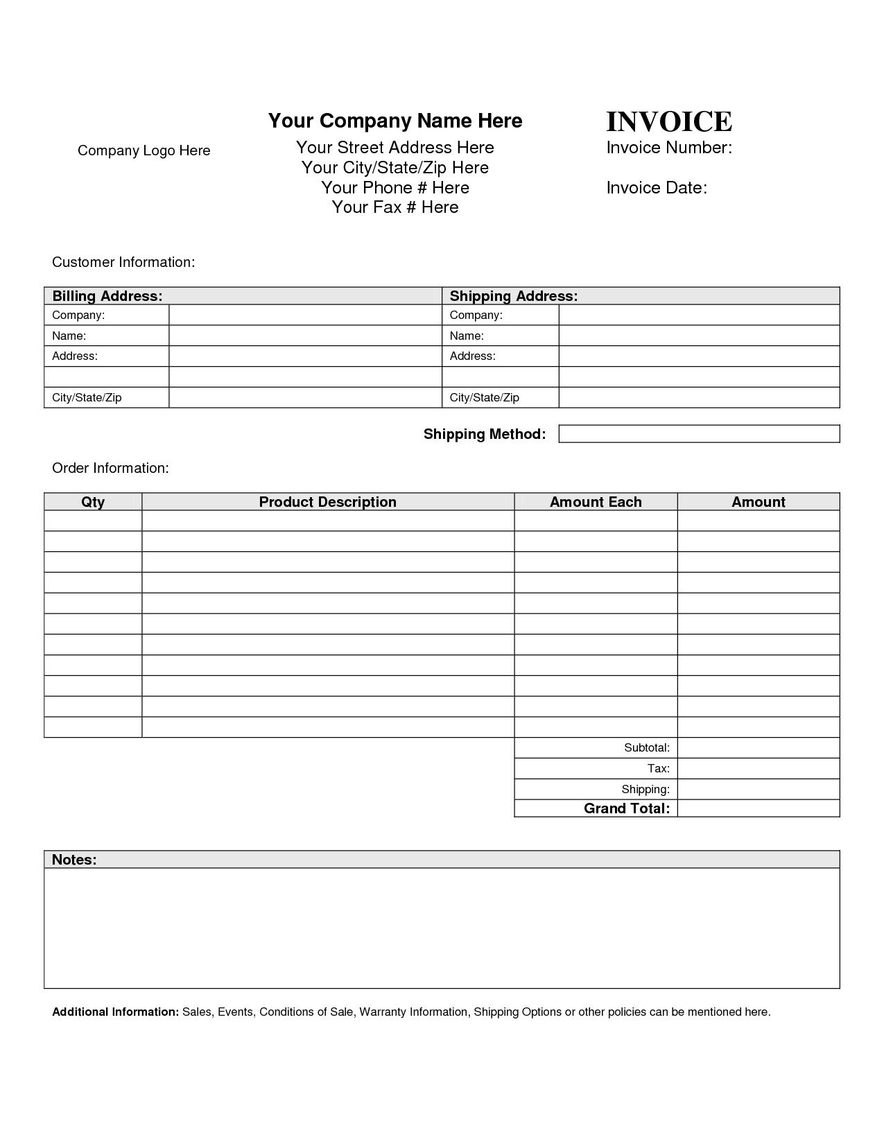 billing invoice template free 1193