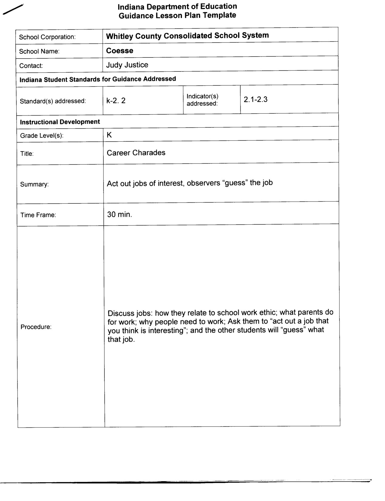 department of education lesson plan template
