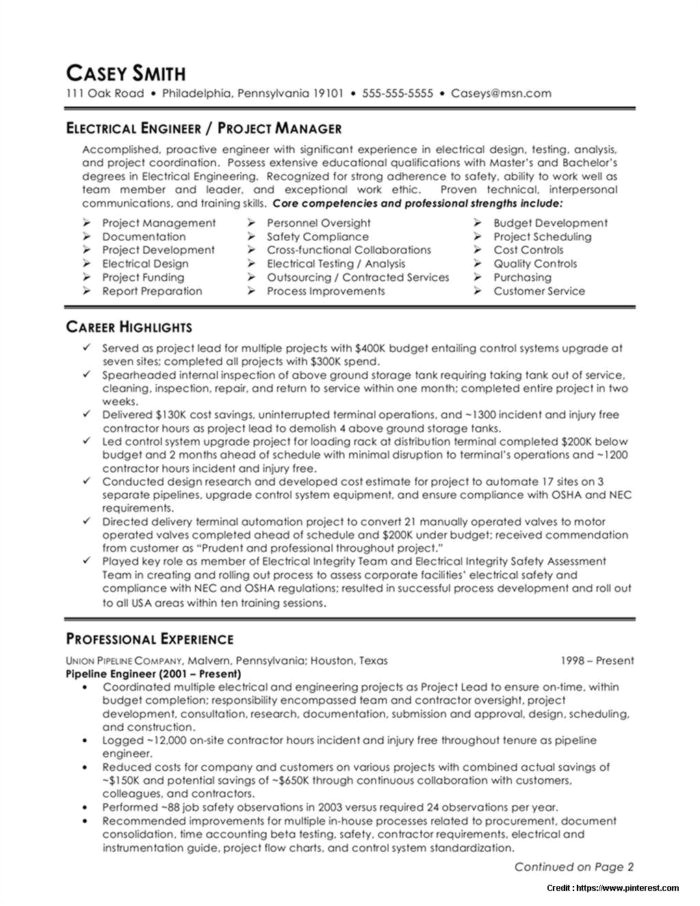 oil and gas engineer resume template