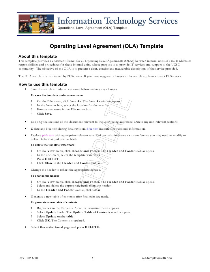 Ola Document Template Ola Template