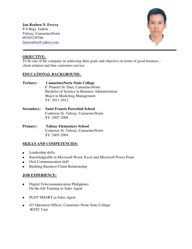 sample resume objectives for on the job training
