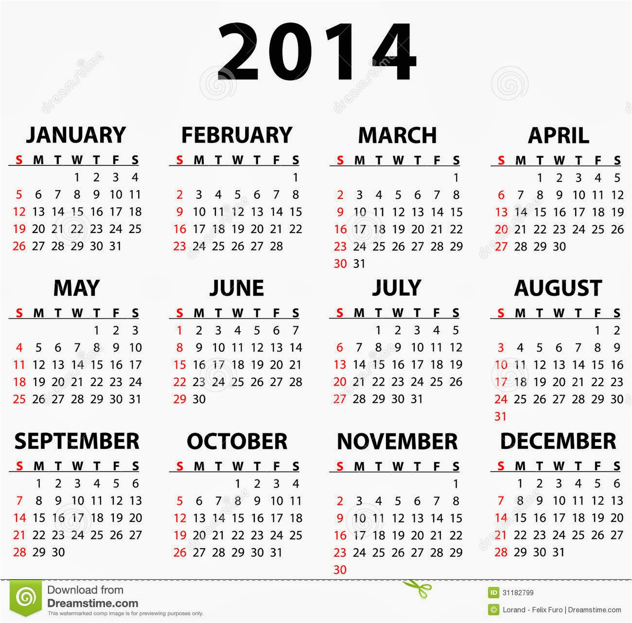 free calendar templates 2014 to print