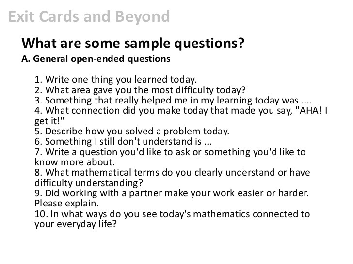 open ended questions examples