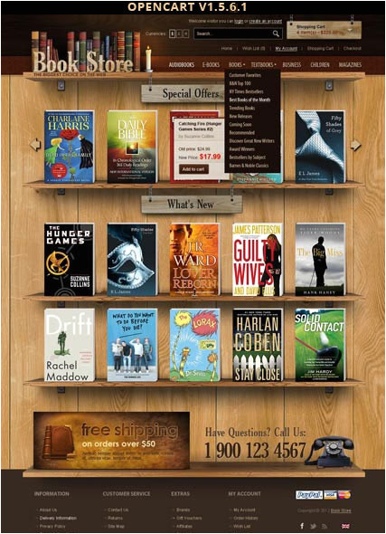 book store opencart template id 300111402