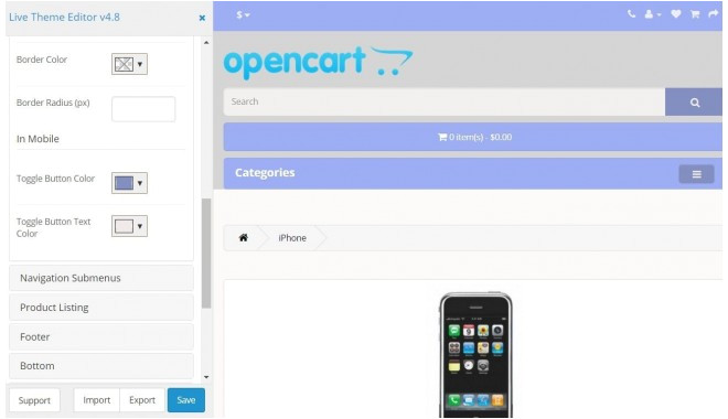 opencart template editor live theme editor opencart extension v2 0 x v3 0 n c2 85