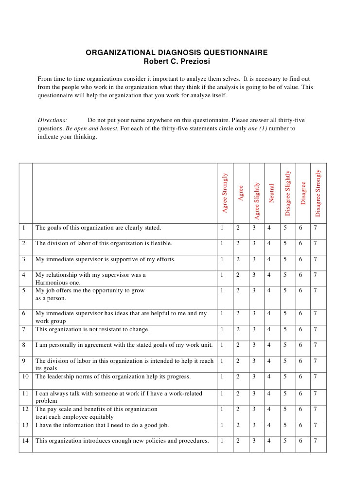 organizational culture assessment instrument template
