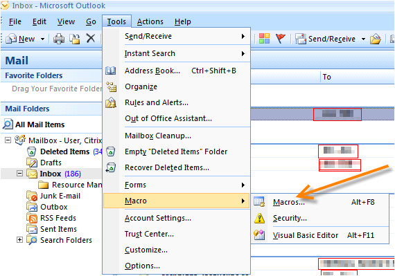 how to create shortcut for outlook 2007
