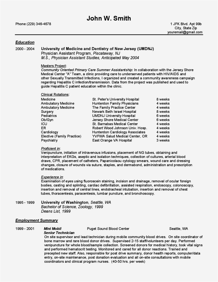 cv template for a pa