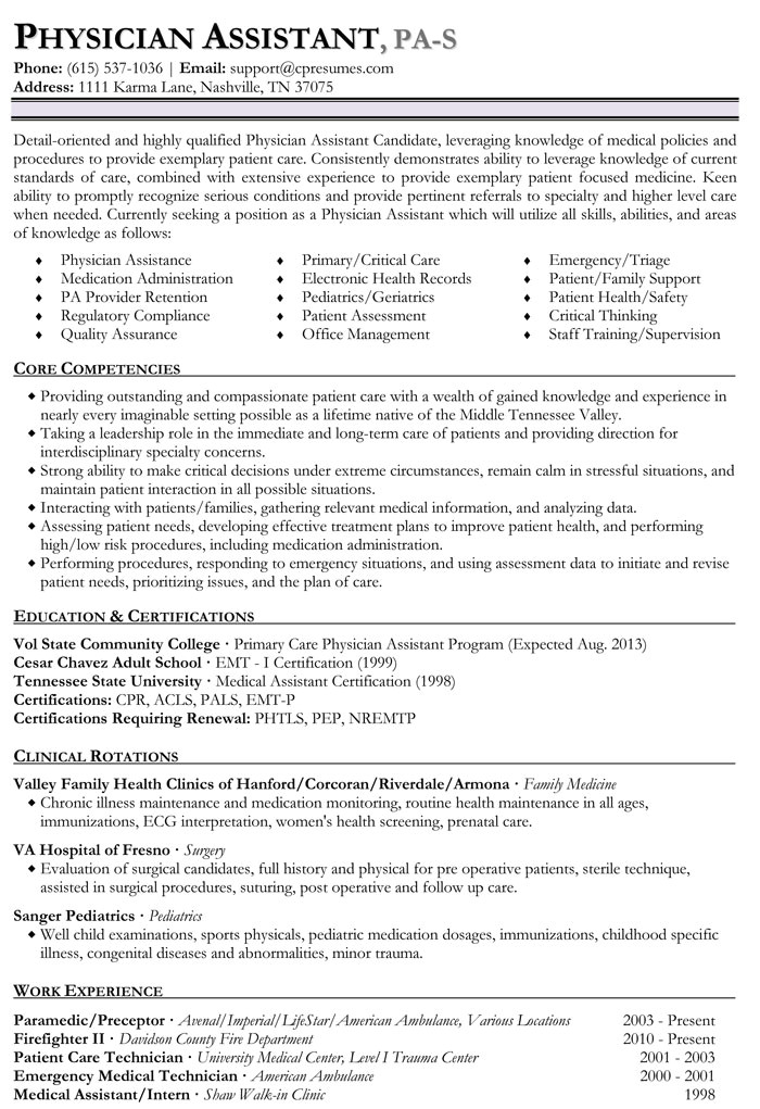 physician resume