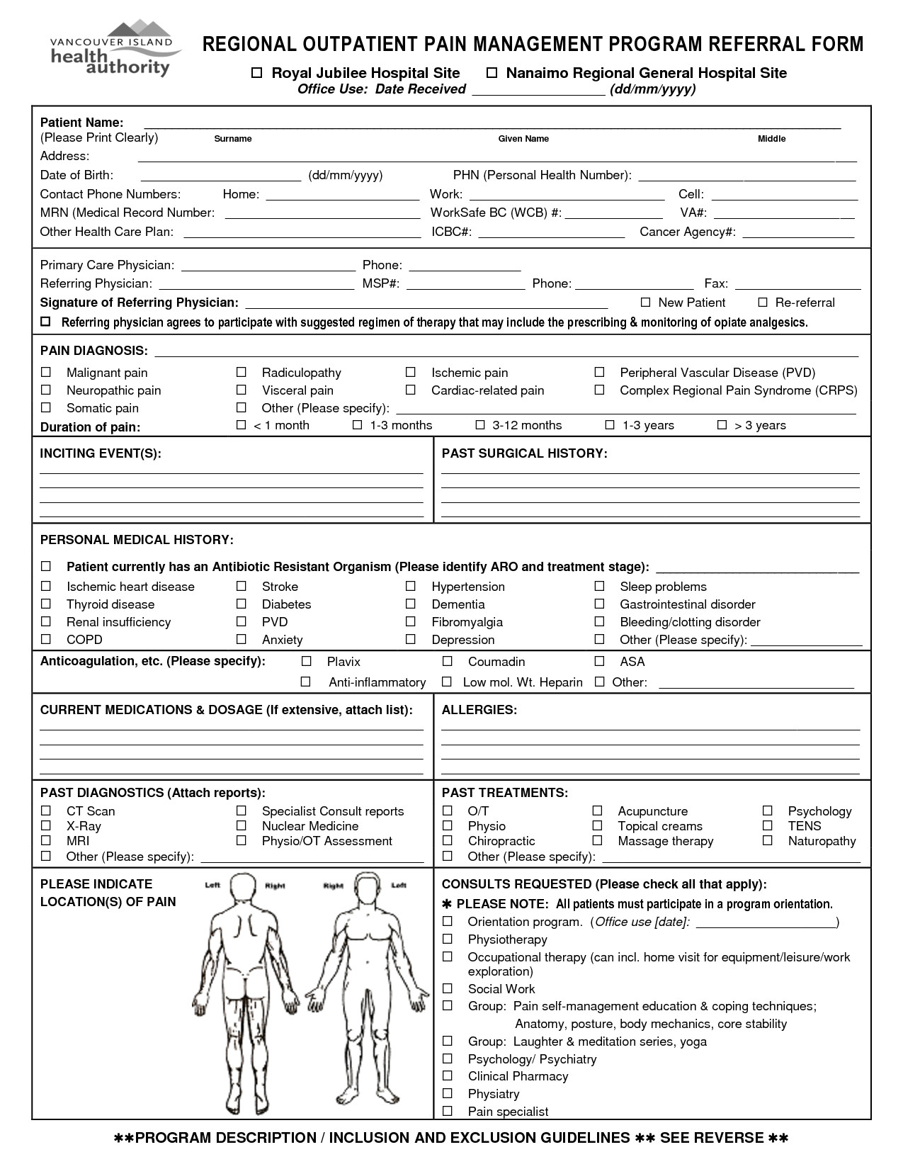 Pain Management Templates 8 Best Images Of Pain Management Chart Template Pain