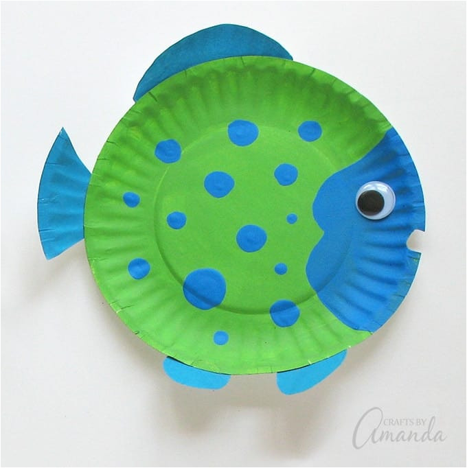 paper plate tropical fish