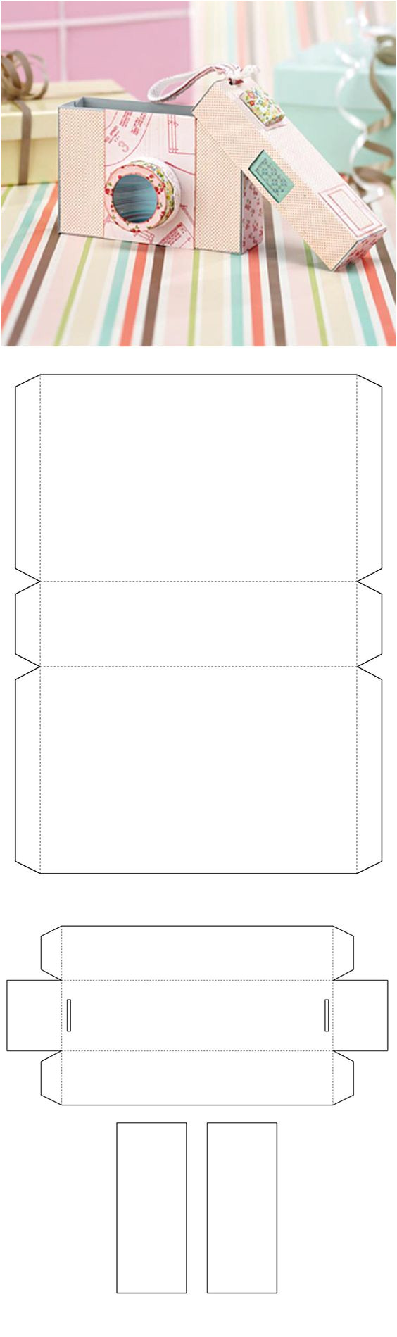 Papercraft Gift Box Templates Free Camera Gift Box Template From Papercraft