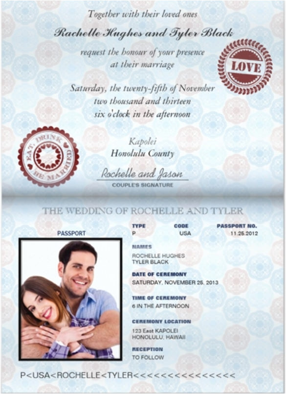 passport wedding invitation template 120413945