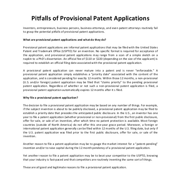 patent application template