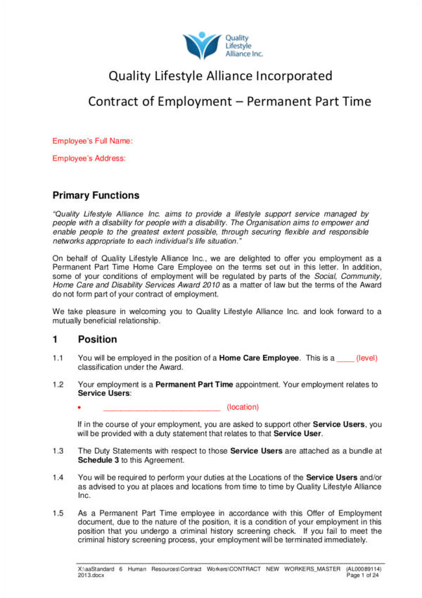 types of employment contracts