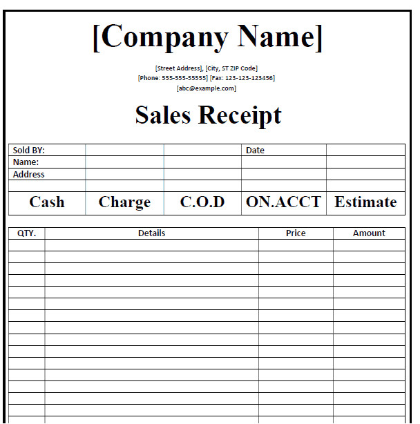 Personal Sales Receipt Template 50 Free Receipt Templates Cash Sales Donation Taxi
