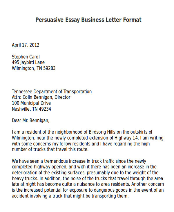 persuasive business letter