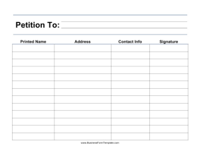 petition templates