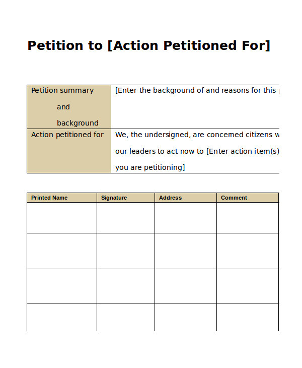 petition template