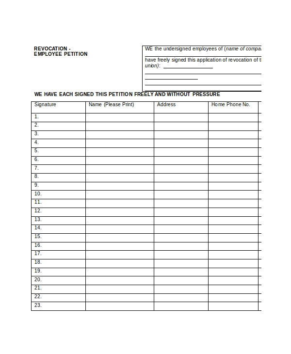 printable petition templates