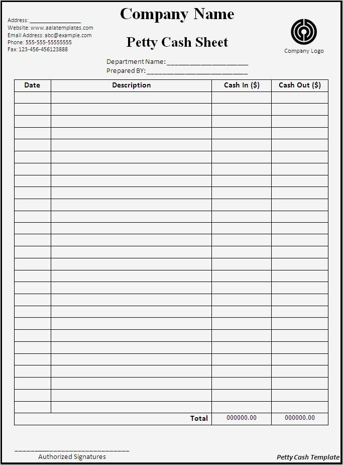 petty cash expense report template