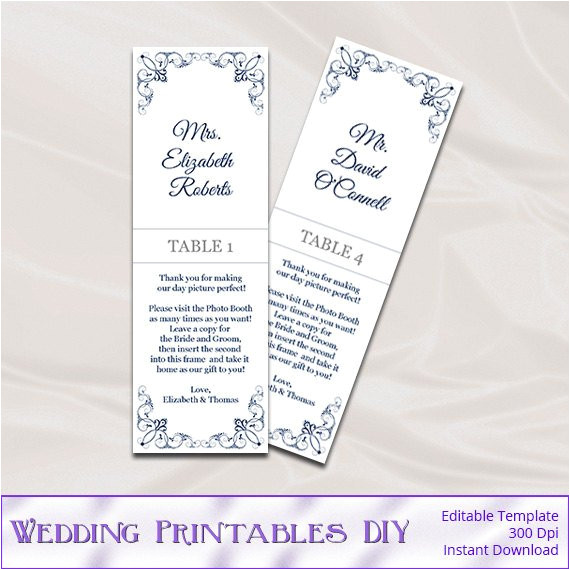 wedding photo booth place card template
